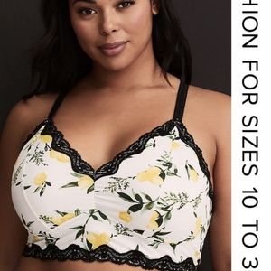 Torrid White Lemon Microfiber Bralette
